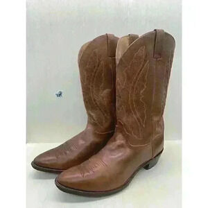 Justin 2421 Men’s Brown Leather Handmade Cowboy Boots Size US 13 2E